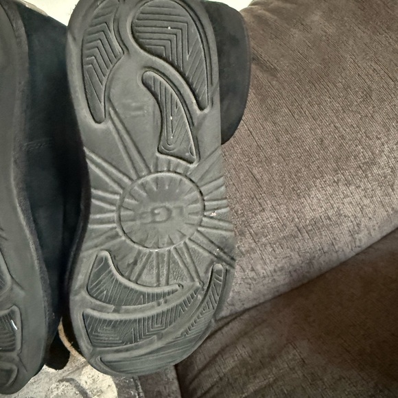 UGG Black Suede Knee-High Boots with zipper - Picture 2 of 3